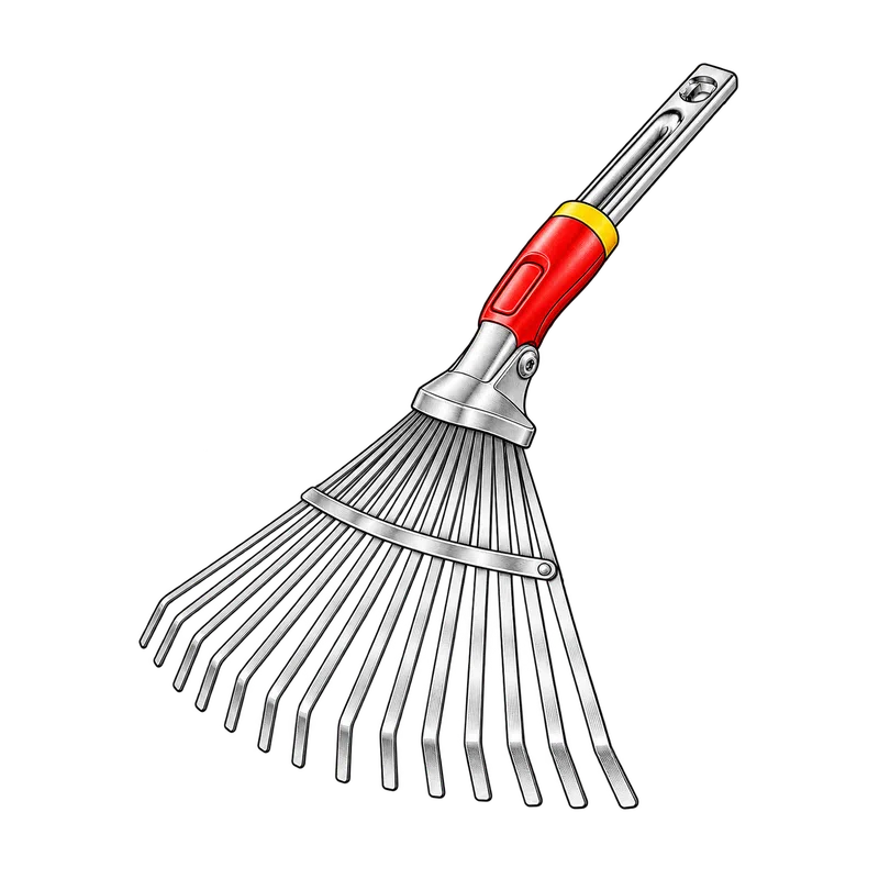 Technische Strichzeichnung zum Bauteiltyp: Fächerbesen UF-M WOLF GARTEN 50 cm Fingerbesen