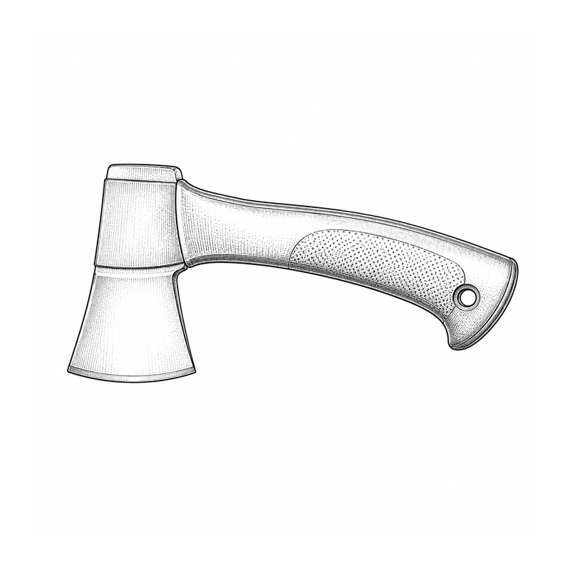 Technische Strichzeichnung zum Bauteiltyp: Fiskars X5 XXS Universalaxt kleines Beil Art. 1015617