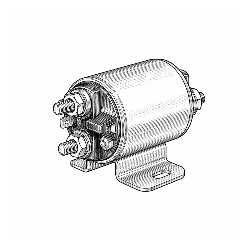Technische Strichzeichnung zum Bauteiltyp: Magnetschalter Starterrelais 12V universal Art. 7293