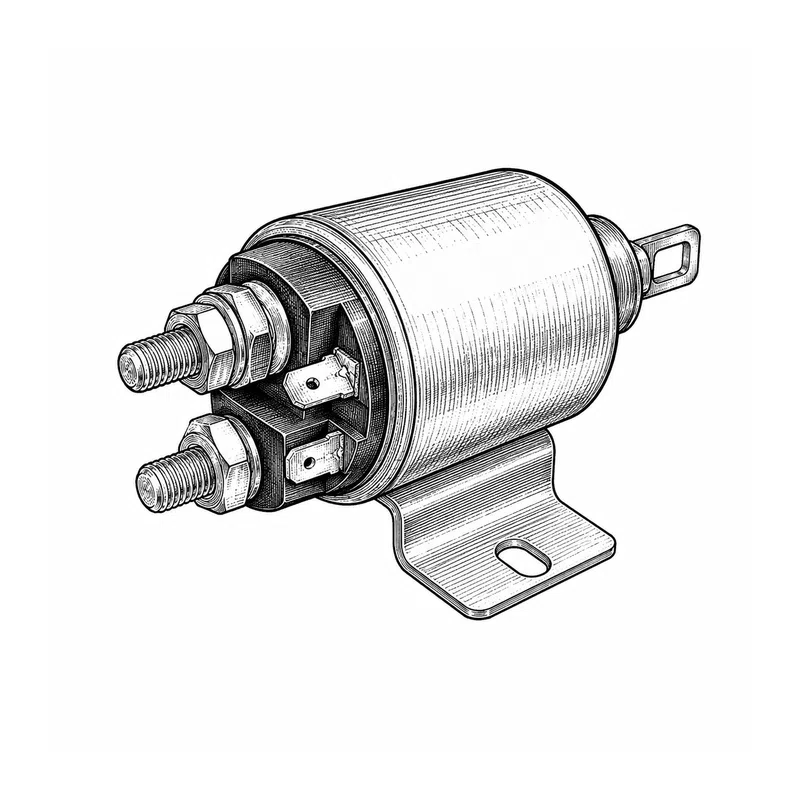 Technische Strichzeichnung zum Bauteiltyp: Universal Magnetschalter Starterrelais 12V Art. 7420