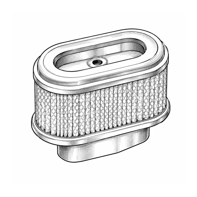 Technische Strichzeichnung zum Bauteiltyp: Luftfilter Motor passend für Briggs&Stratton Art. 49961