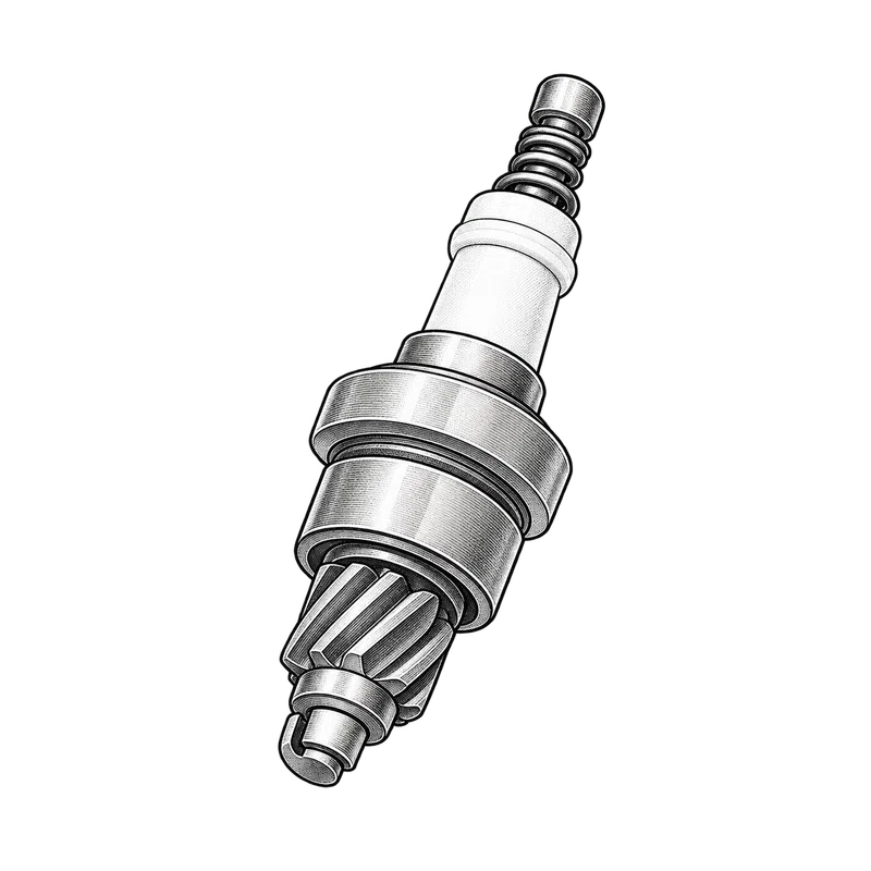 Technische Strichzeichnung zum Bauteiltyp: Starterantrieb kplt. orig. B&S Art. 496881