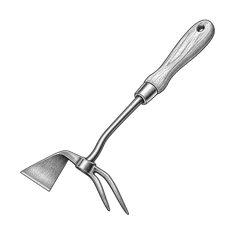 Technische Strichzeichnung zum Bauteiltyp: Doppelhacke LN-2K WOLF-Garten Art. 3022000