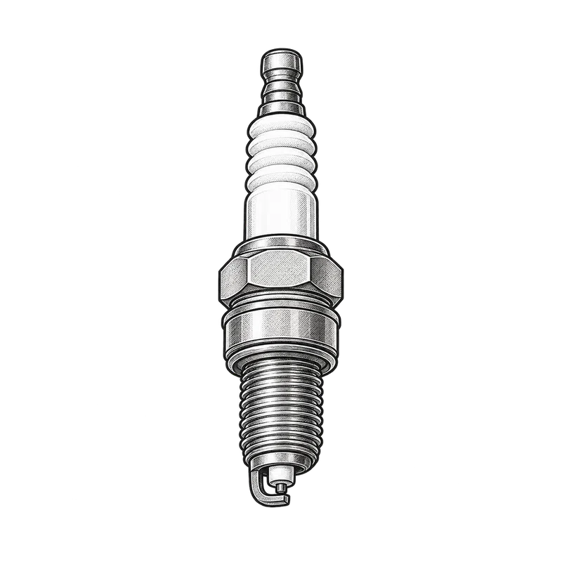 Technische Strichzeichnung zum Bauteiltyp: Zündkerze CMR6A (NGK Art. 1223)