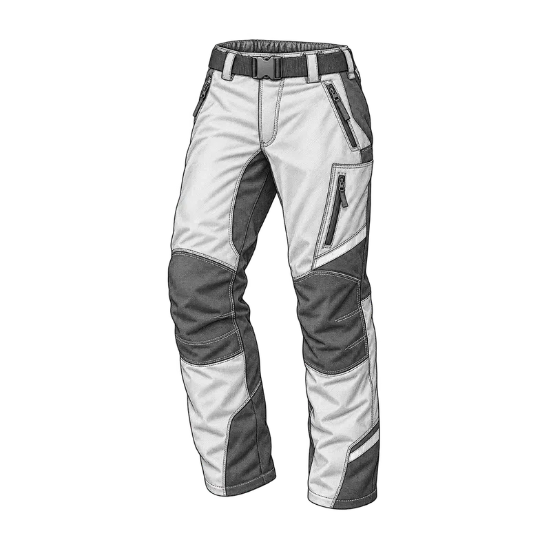 Technische Strichzeichnung zum Bauteiltyp: Schnittschutzhose "Forest Jack", Gr. 56 (XL), grün, bis 20 m/s,